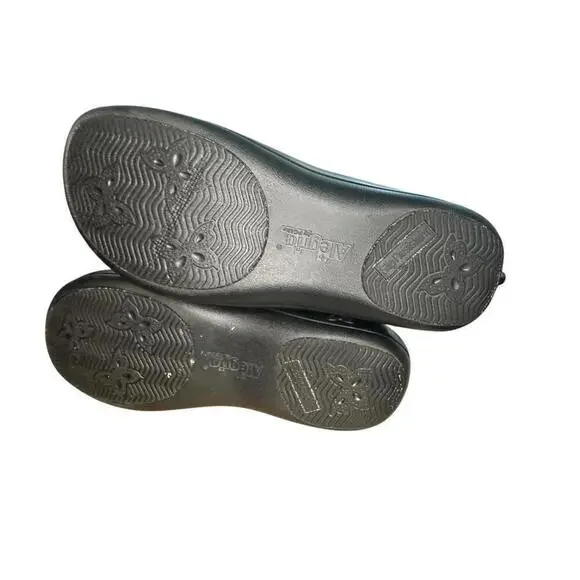 Alegria Keli Plaid To Meet You Leather Shoes Size 39 Women's Black Slip On - Picture 4 of 5